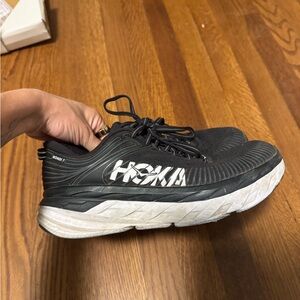 Hoka One One Women’s 9 Black and White Athletic Shoes